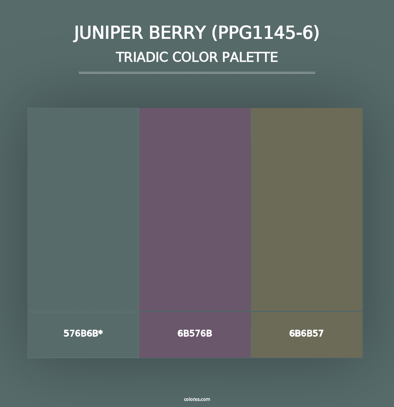 Juniper Berry (PPG1145-6) - Triadic Color Palette