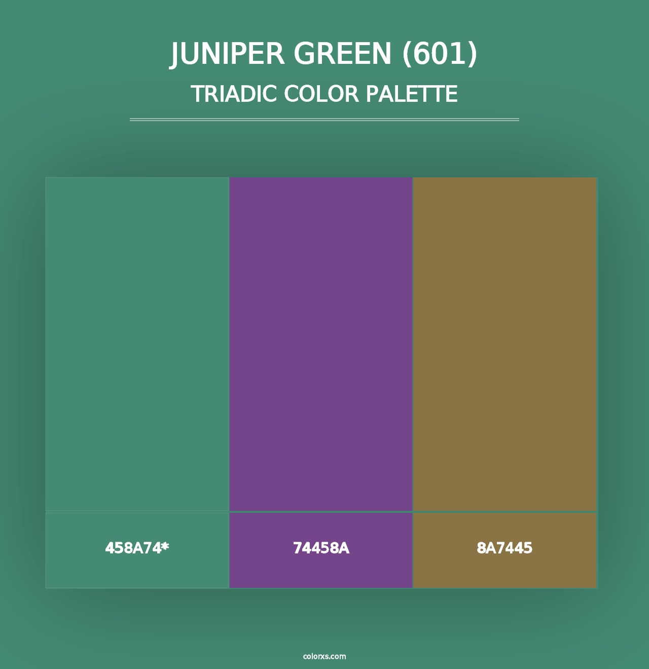 Juniper Green (601) - Triadic Color Palette