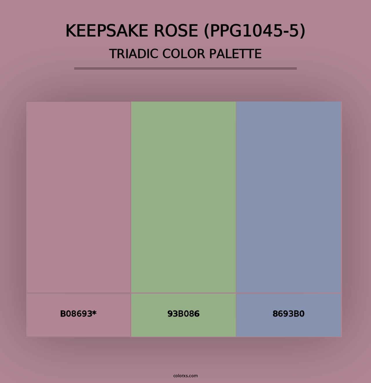 Keepsake Rose (PPG1045-5) - Triadic Color Palette