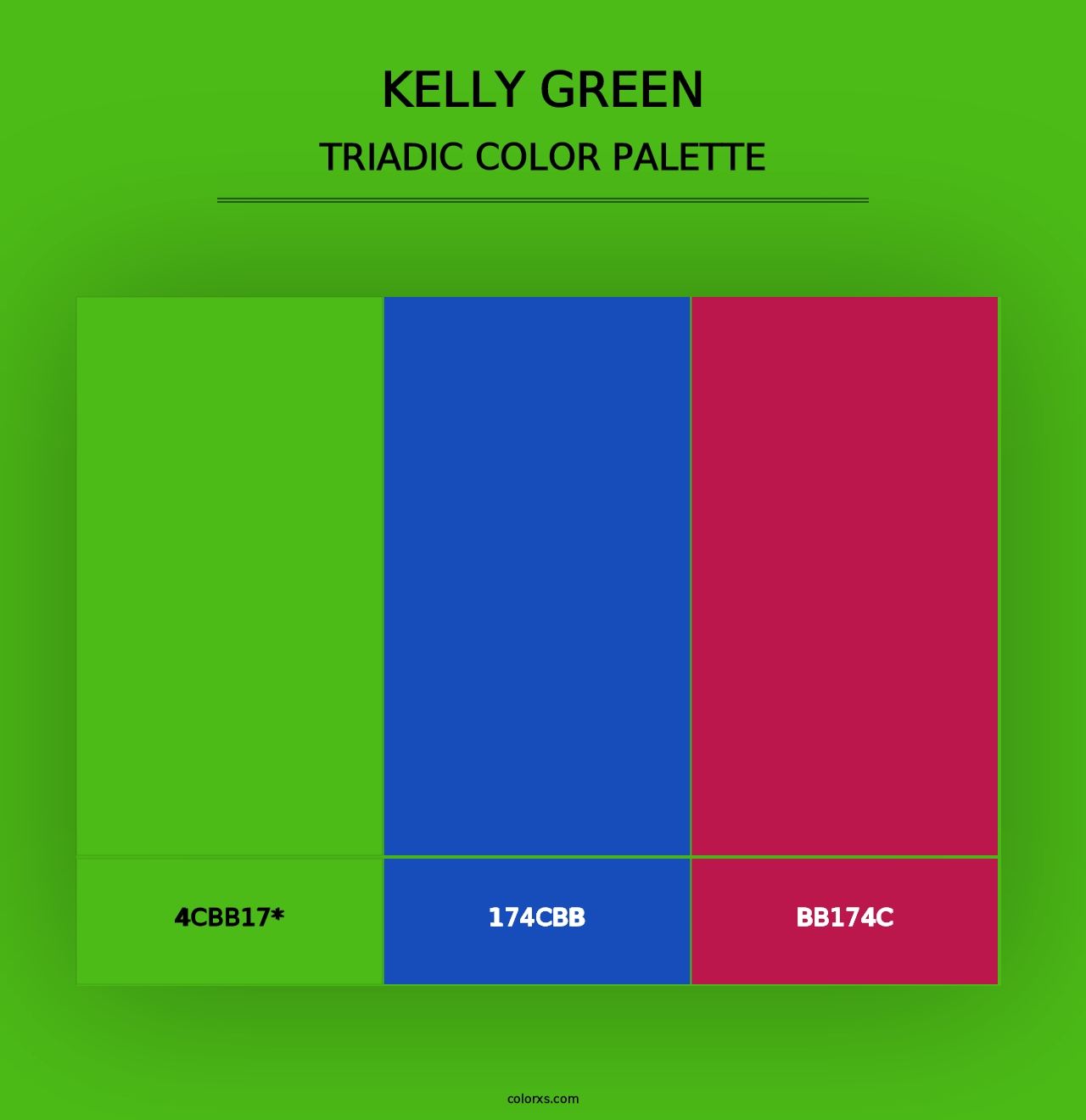 Kelly Green - Triadic Color Palette