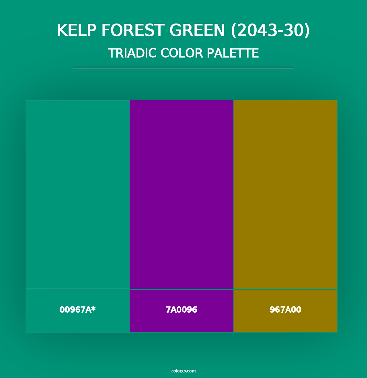 Kelp Forest Green (2043-30) - Triadic Color Palette