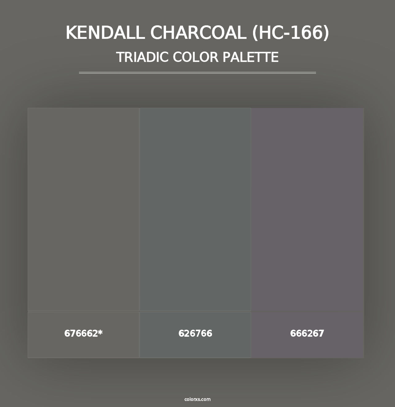 Kendall Charcoal (HC-166) - Triadic Color Palette