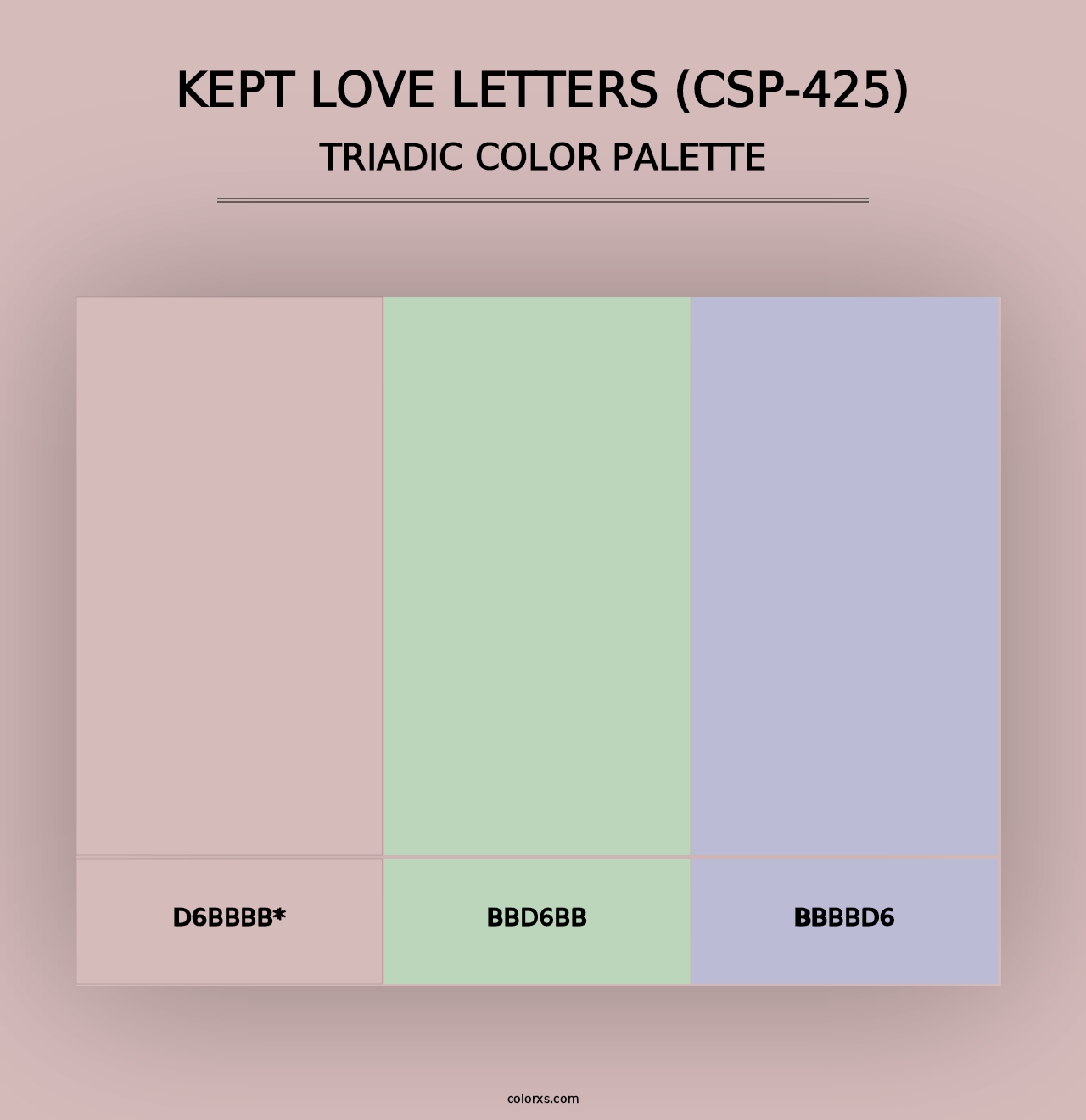 Kept Love Letters (CSP-425) - Triadic Color Palette