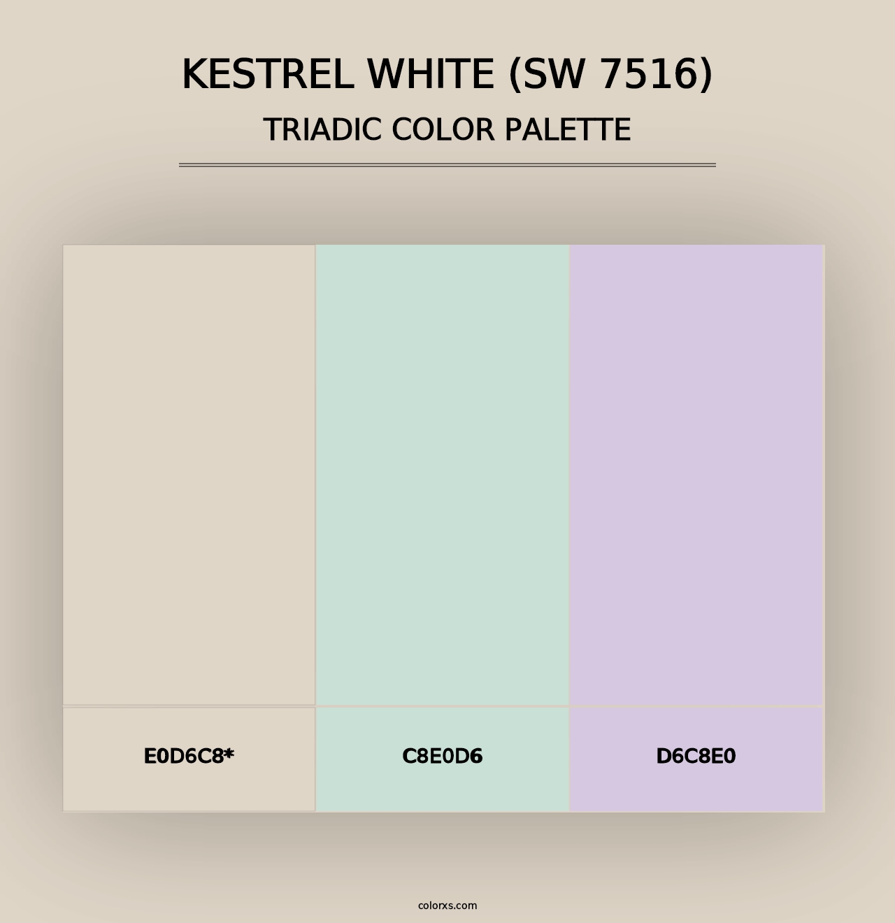 Kestrel White (SW 7516) - Triadic Color Palette