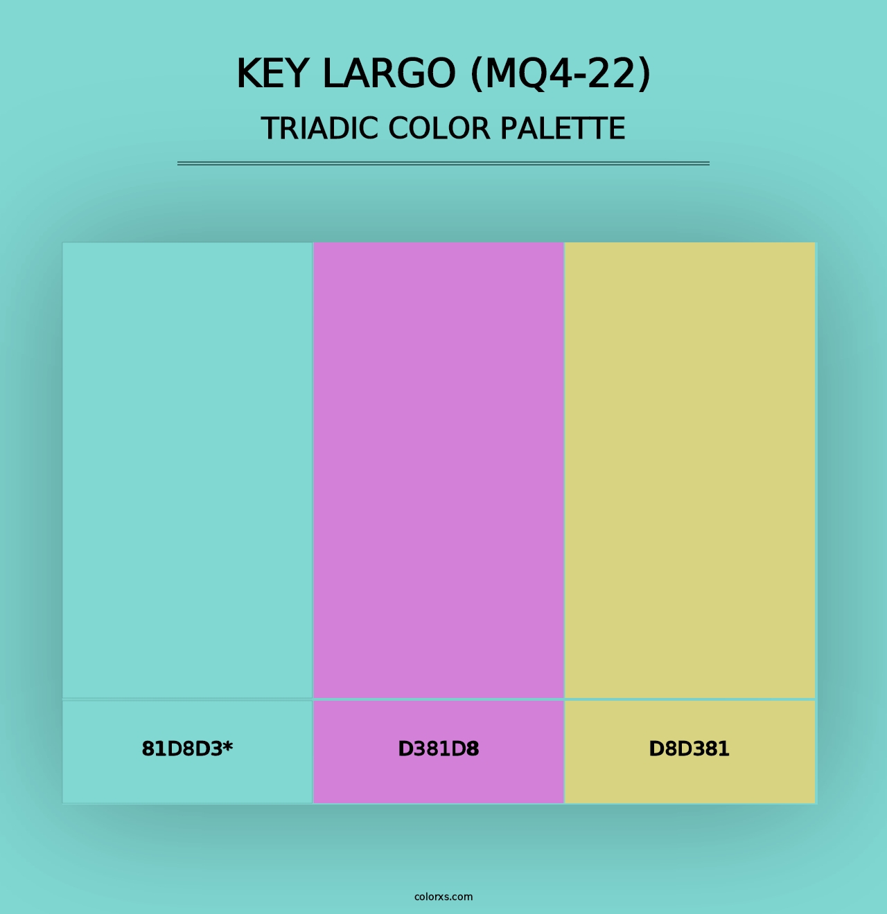 Key Largo (MQ4-22) - Triadic Color Palette