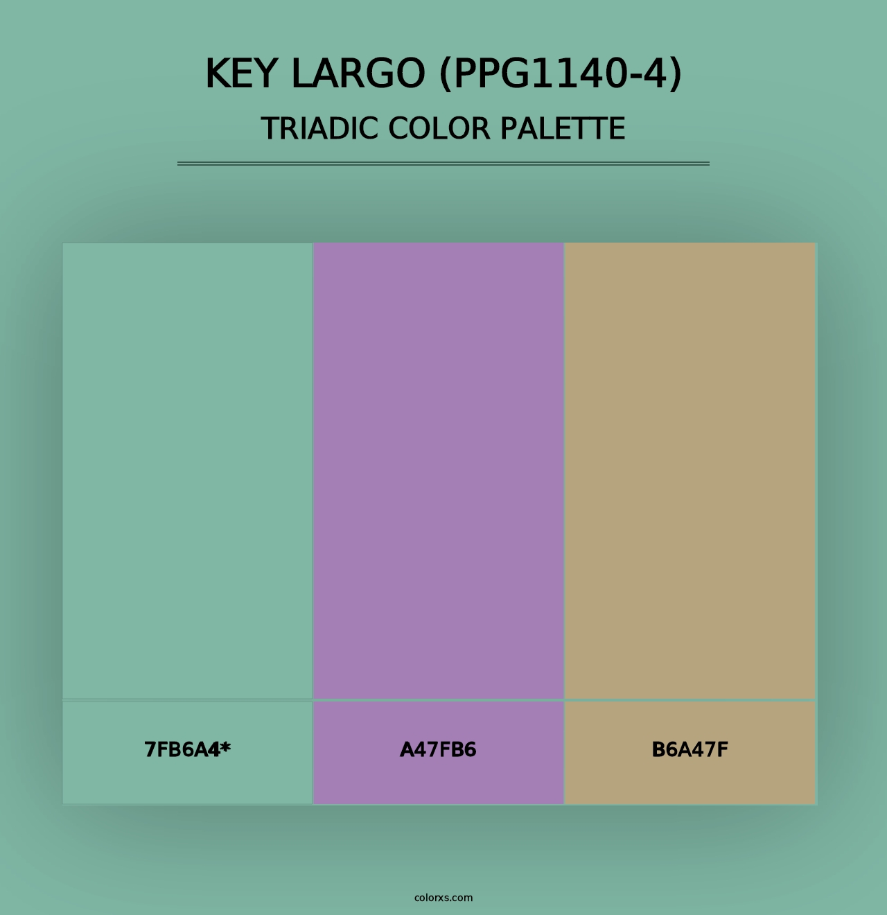 Key Largo (PPG1140-4) - Triadic Color Palette