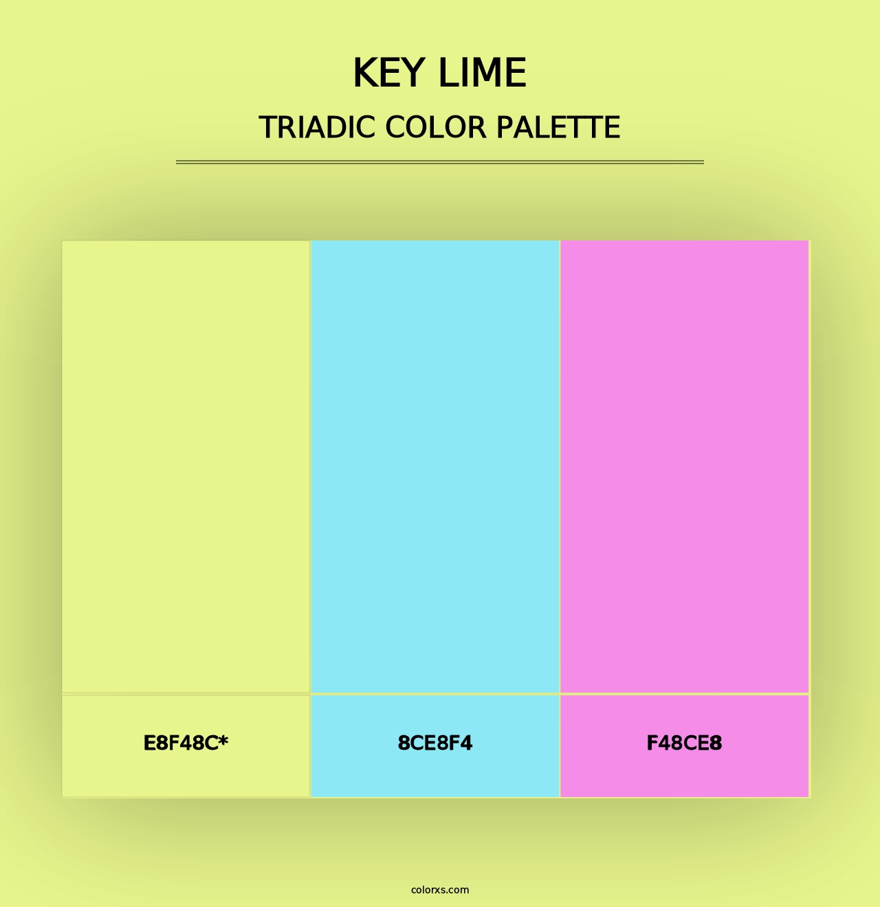 Key Lime - Triadic Color Palette