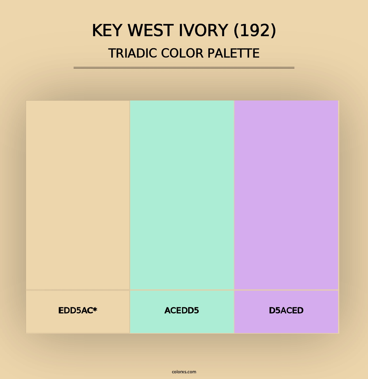 Key West Ivory (192) - Triadic Color Palette