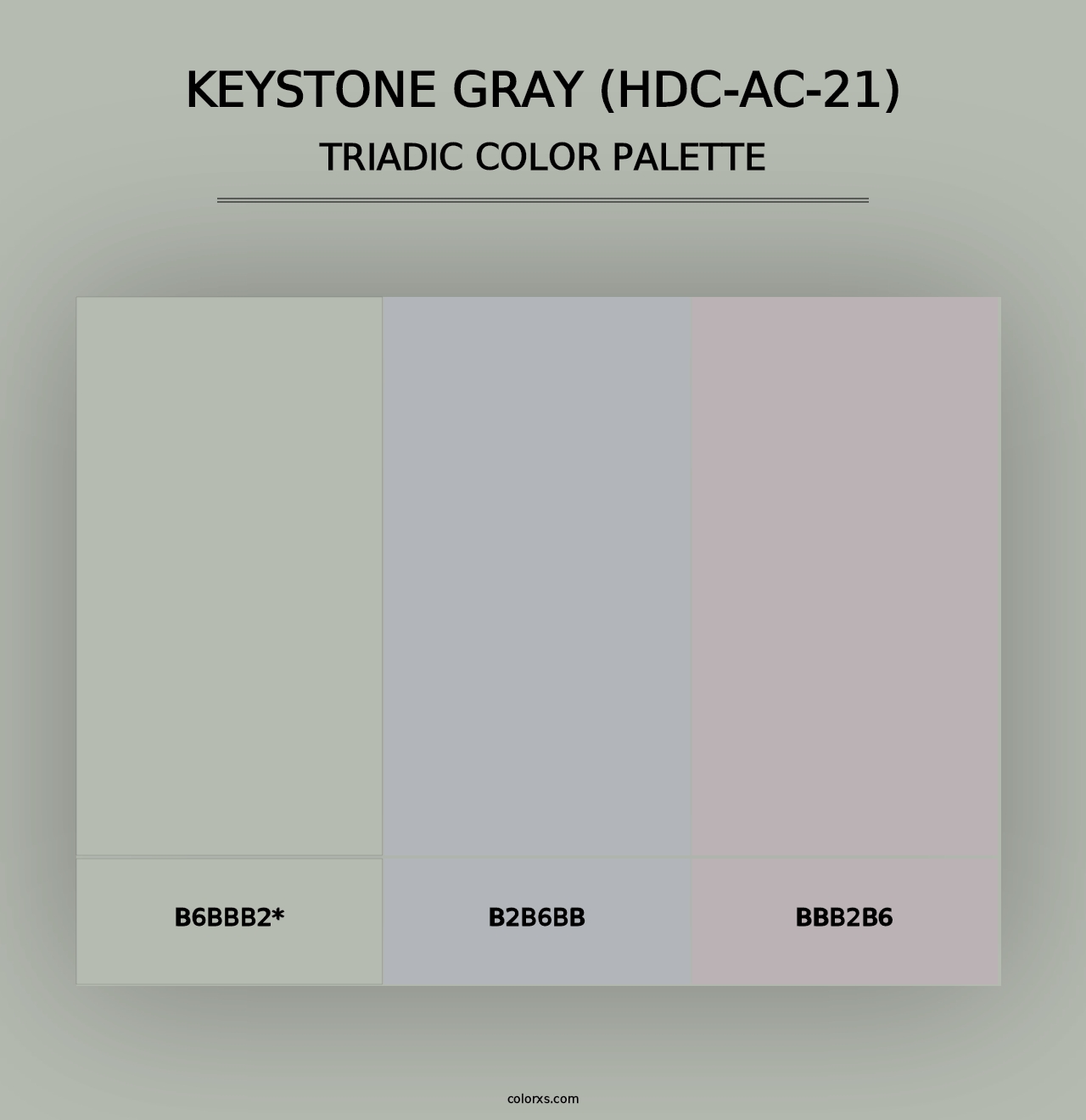 Keystone Gray (HDC-AC-21) - Triadic Color Palette