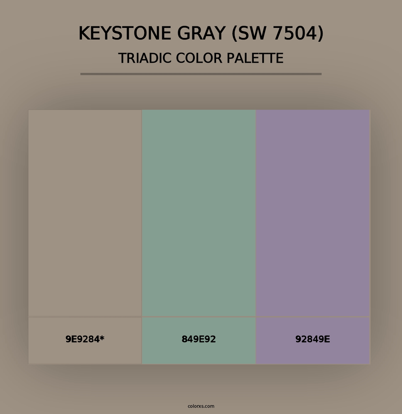 Keystone Gray (SW 7504) - Triadic Color Palette