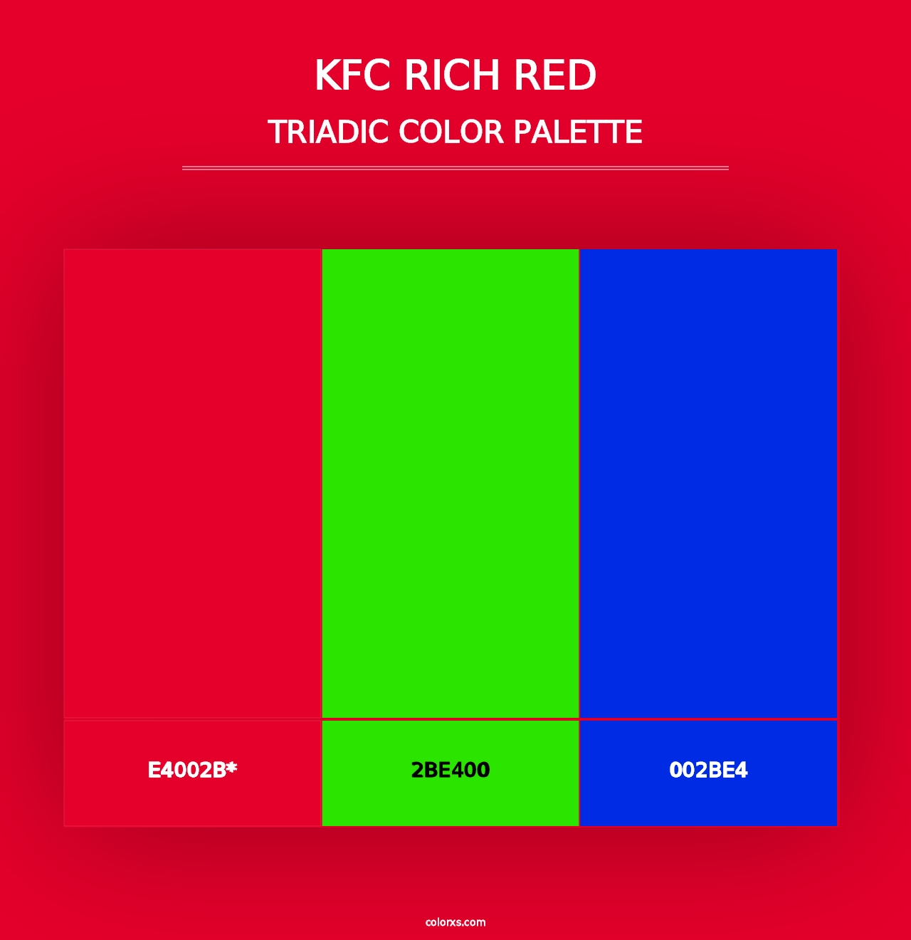 KFC Rich Red - Triadic Color Palette