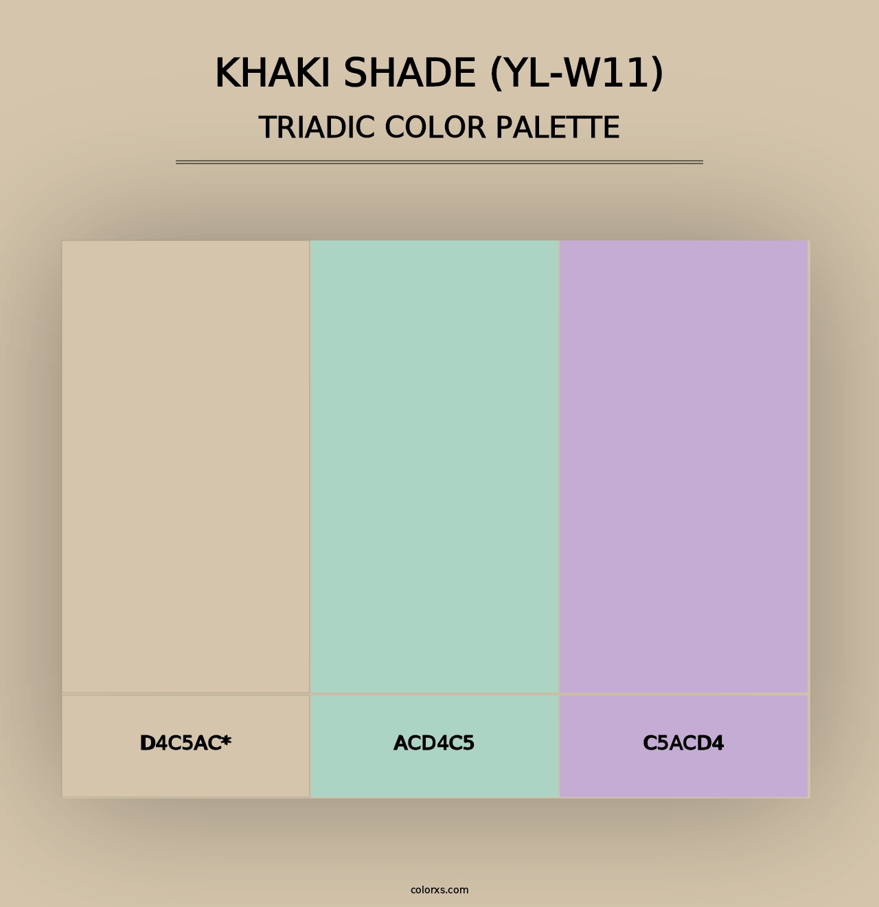 Khaki Shade (YL-W11) - Triadic Color Palette