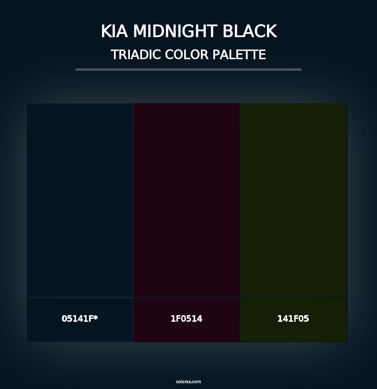 Kia Midnight Black - Triadic Color Palette