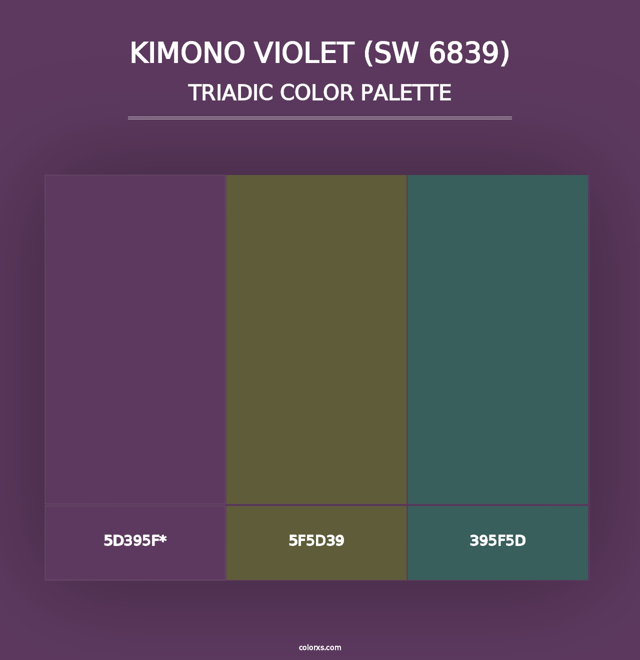 Kimono Violet (SW 6839) - Triadic Color Palette