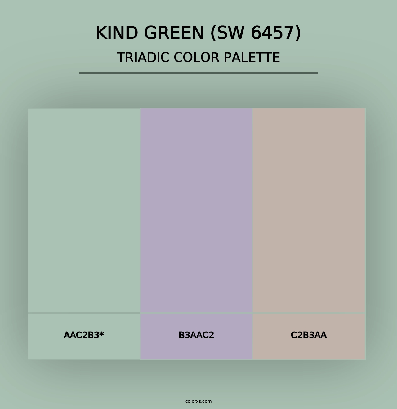 Kind Green (SW 6457) - Triadic Color Palette