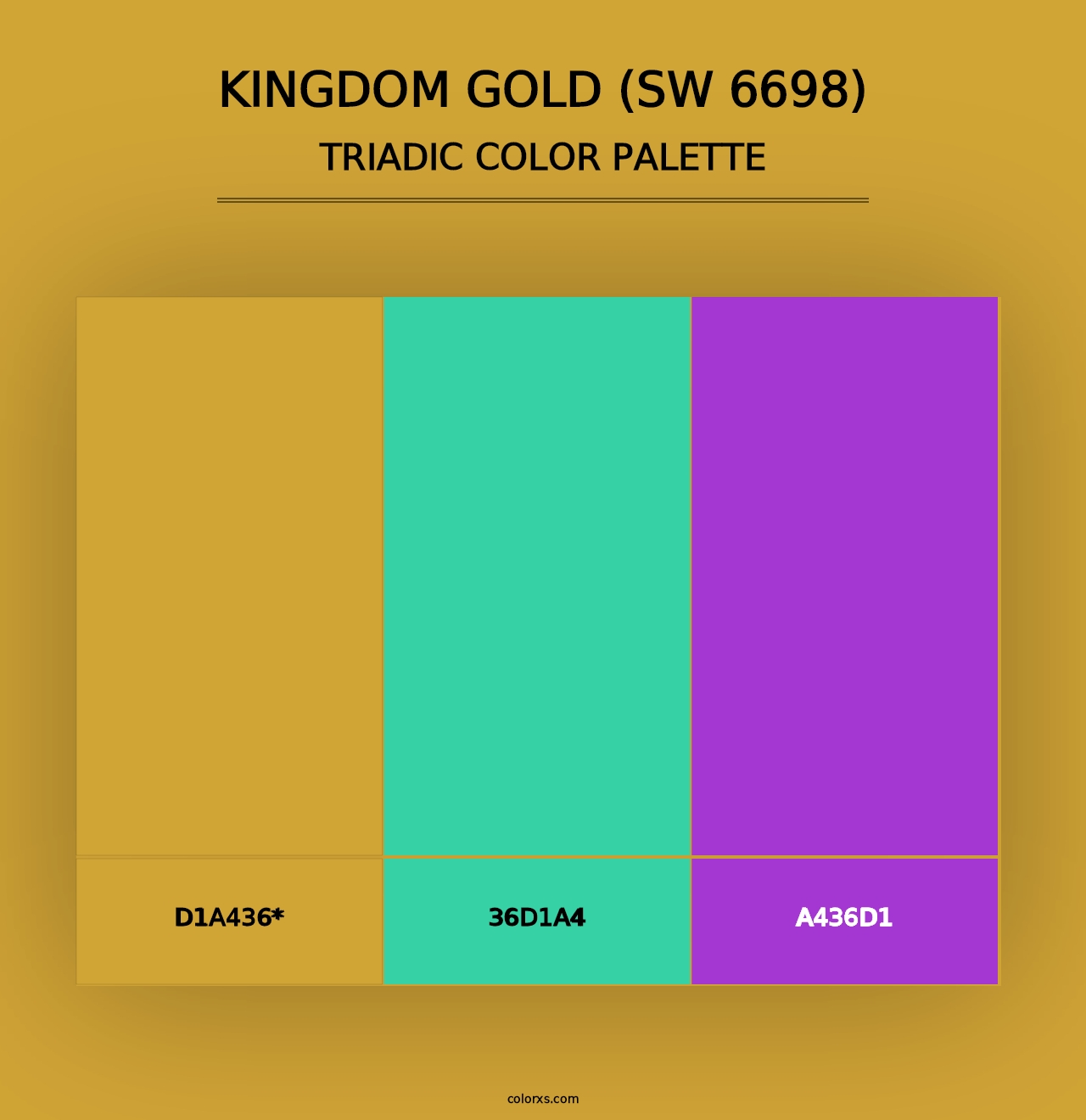 Kingdom Gold (SW 6698) - Triadic Color Palette