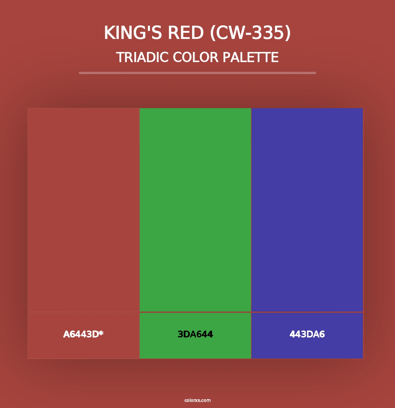 King's Red (CW-335) - Triadic Color Palette