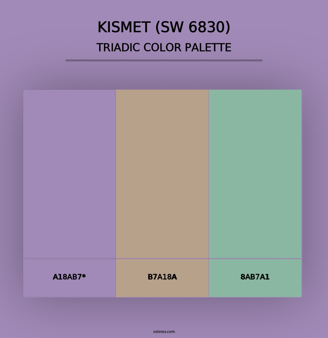 Kismet (SW 6830) - Triadic Color Palette