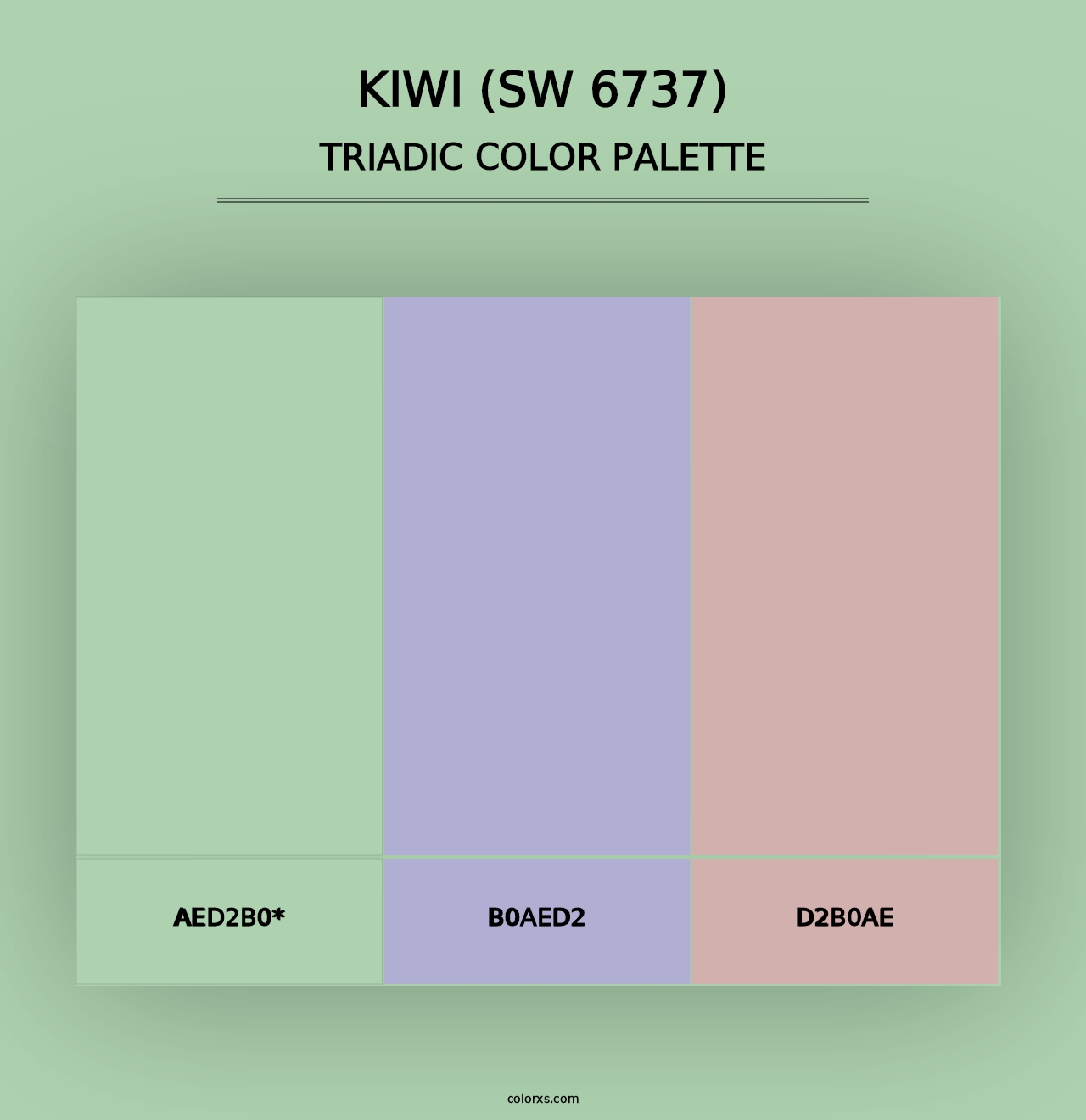 Kiwi (SW 6737) - Triadic Color Palette