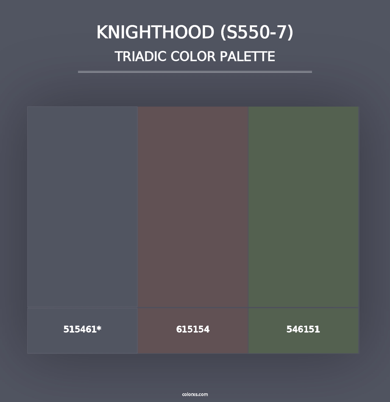 Knighthood (S550-7) - Triadic Color Palette