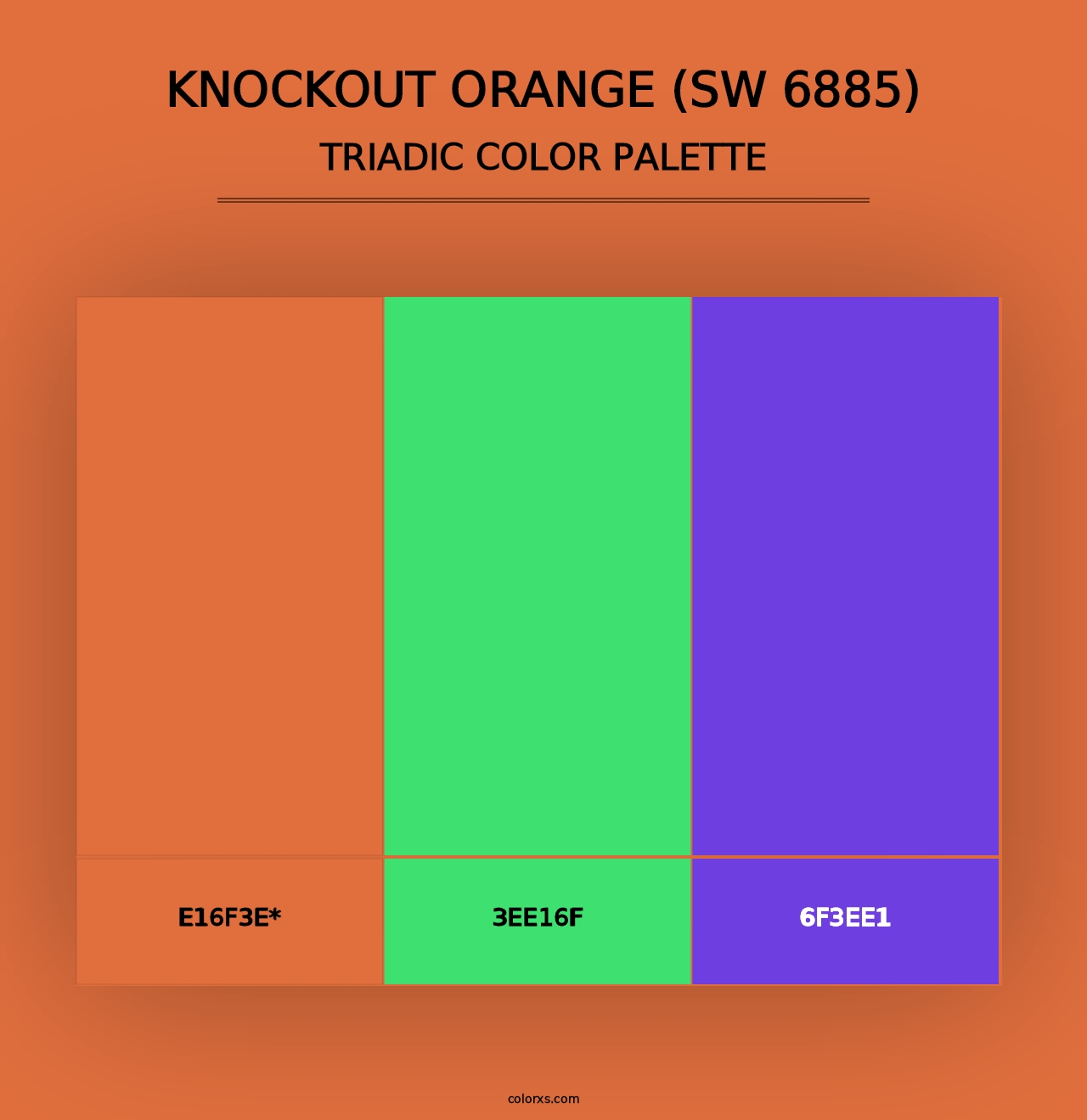 Knockout Orange (SW 6885) - Triadic Color Palette