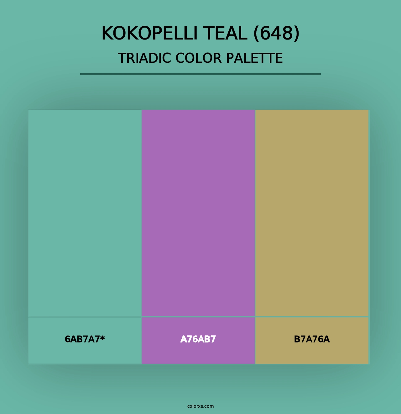 Kokopelli Teal (648) - Triadic Color Palette