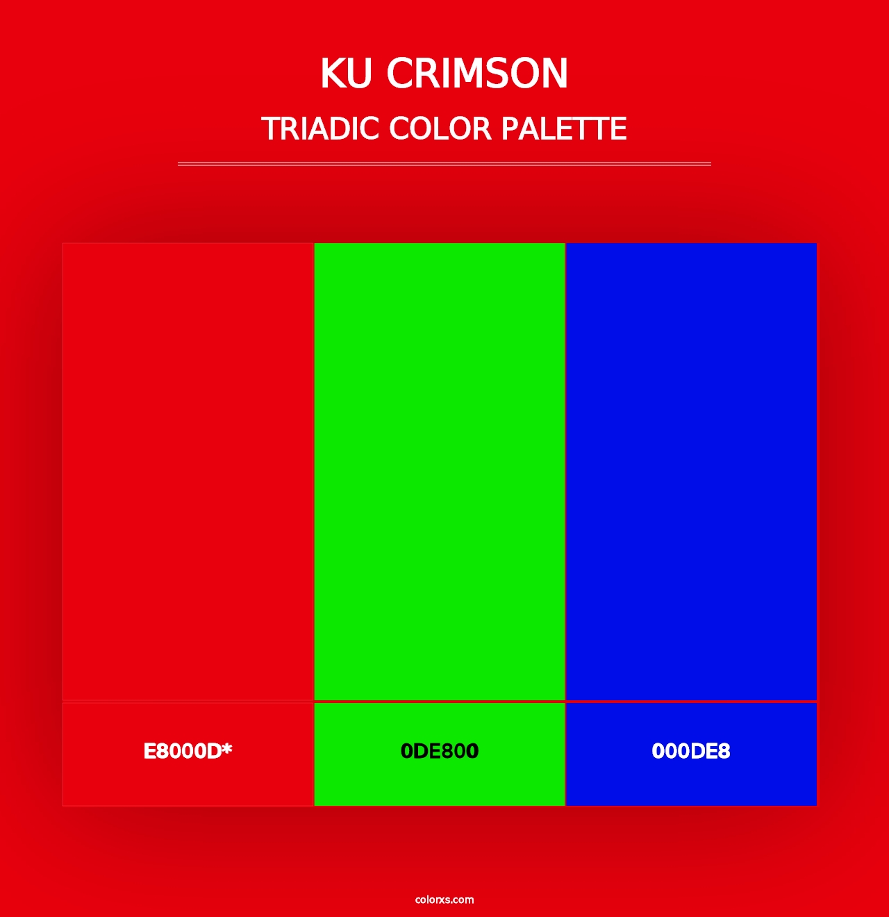 KU Crimson - Triadic Color Palette