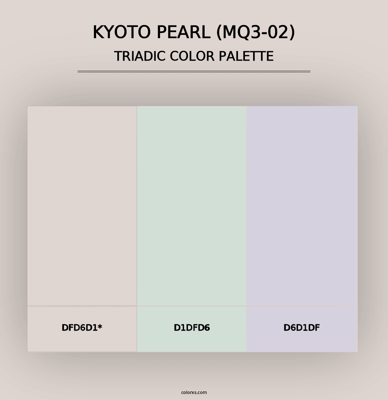 Kyoto Pearl (MQ3-02) - Triadic Color Palette