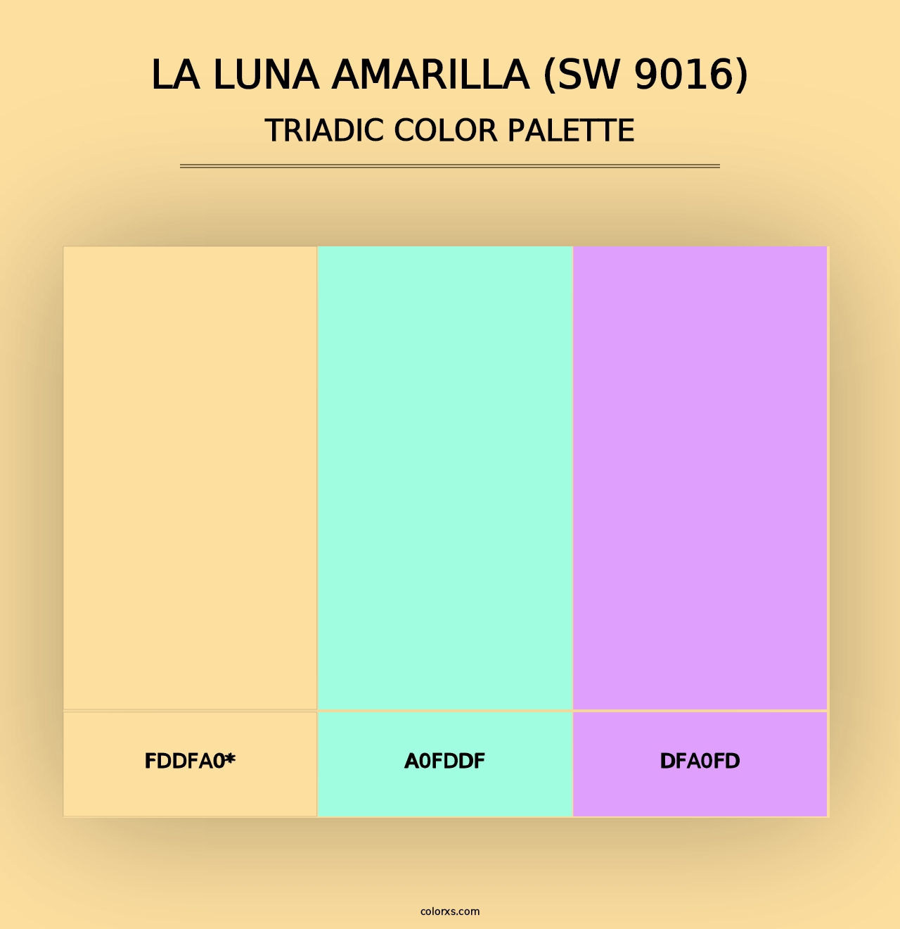 La Luna Amarilla (SW 9016) - Triadic Color Palette