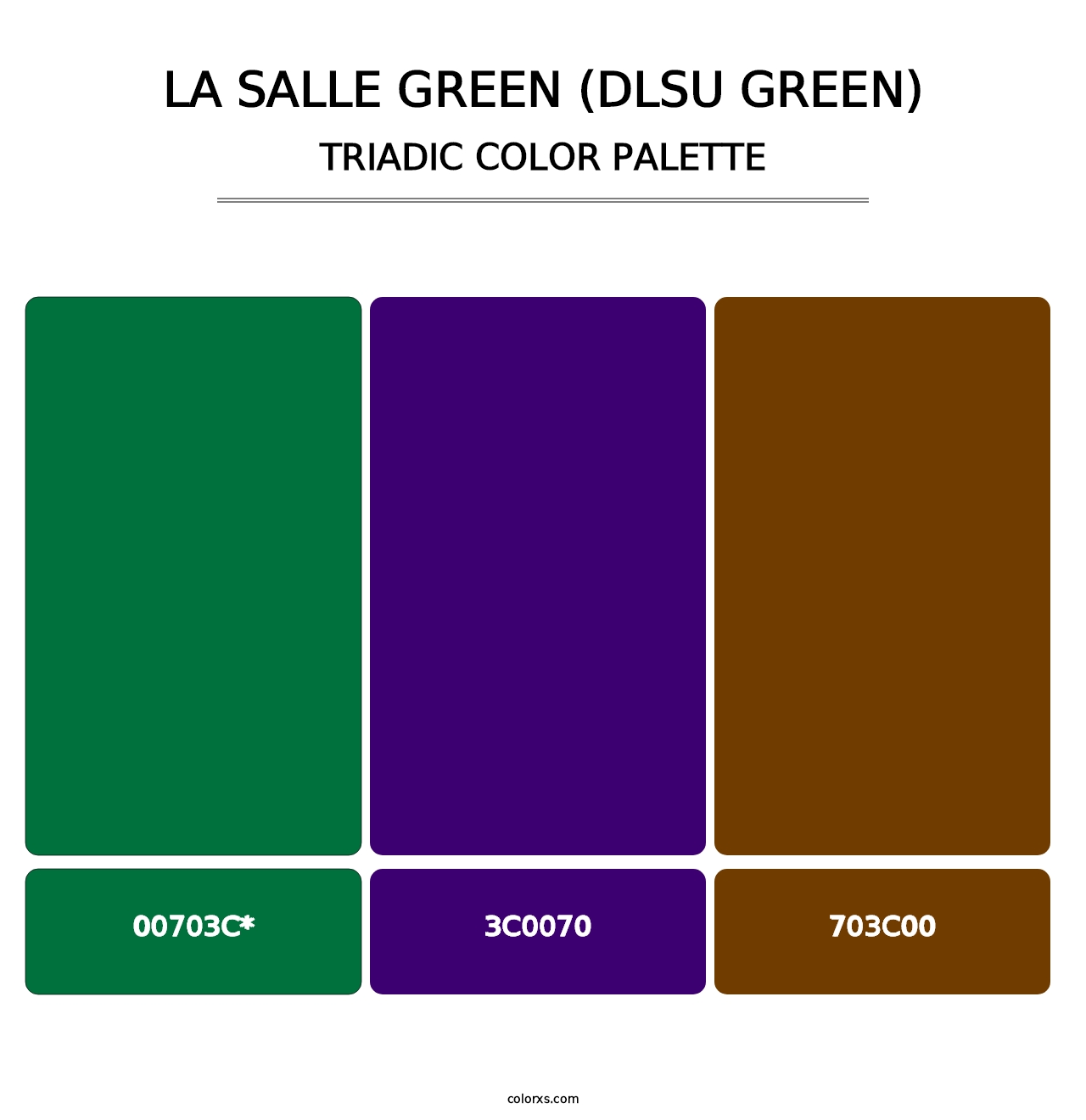 La Salle Green (DLSU Green) - Triadic Color Palette