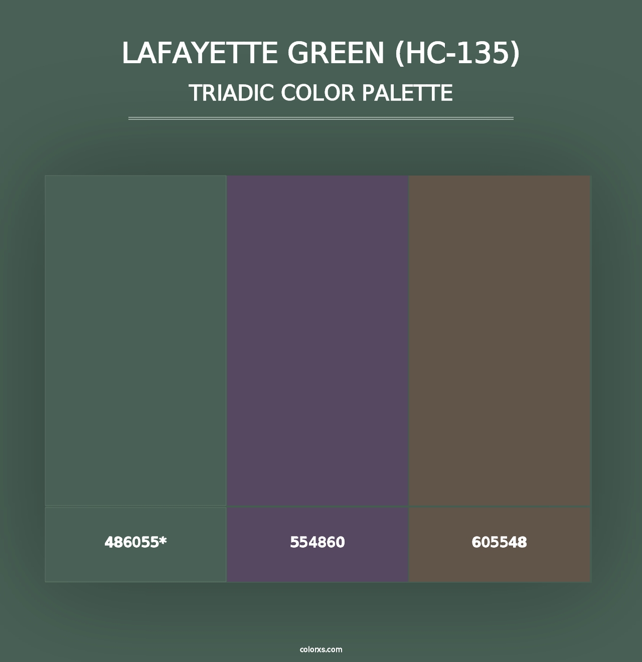 Lafayette Green (HC-135) - Triadic Color Palette