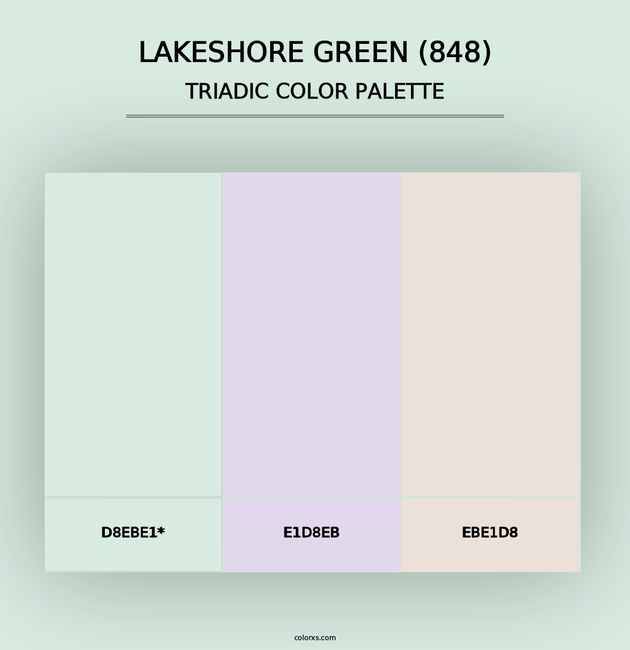 Lakeshore Green (848) - Triadic Color Palette