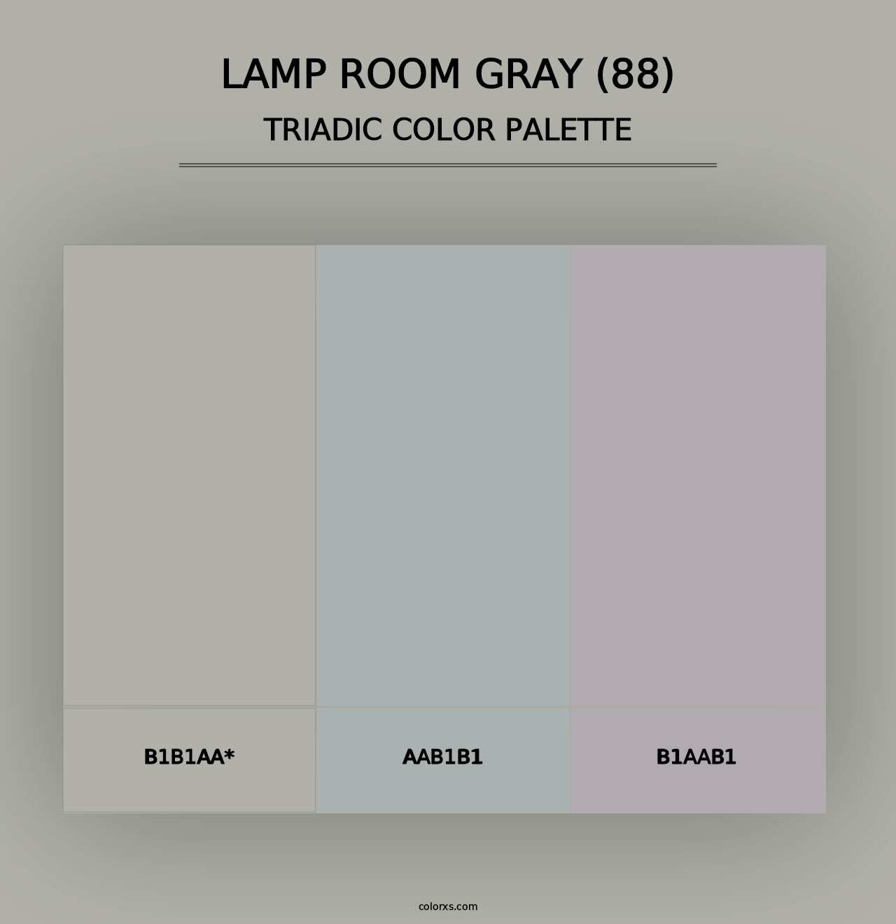 Lamp Room Gray (88) - Triadic Color Palette