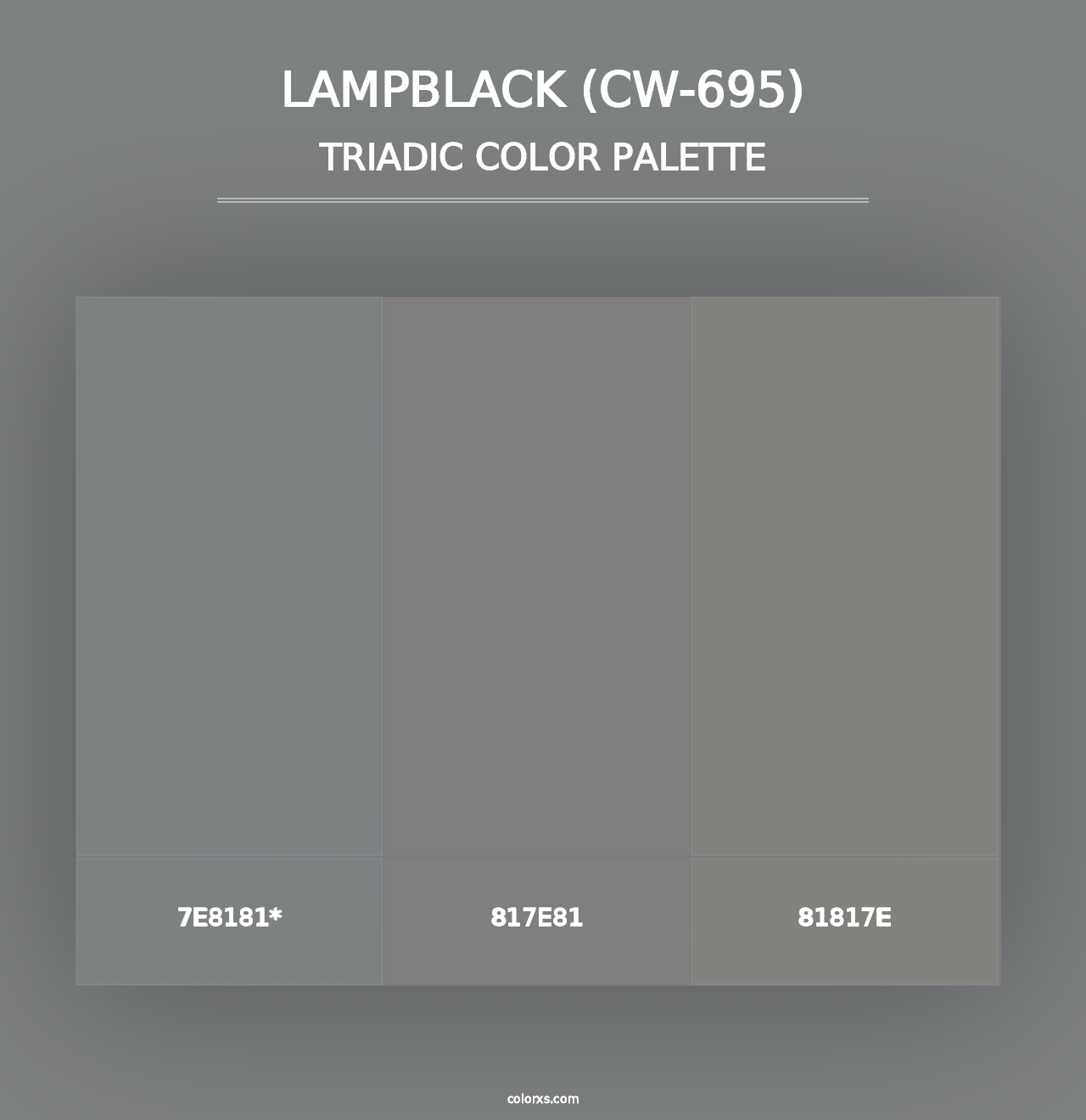 Lampblack (CW-695) - Triadic Color Palette