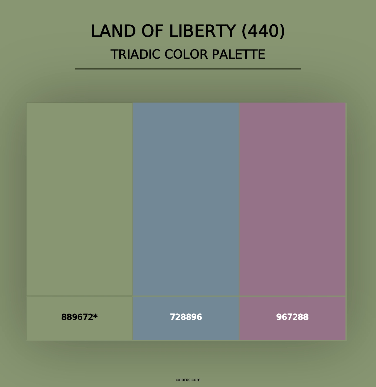 Land of Liberty (440) - Triadic Color Palette