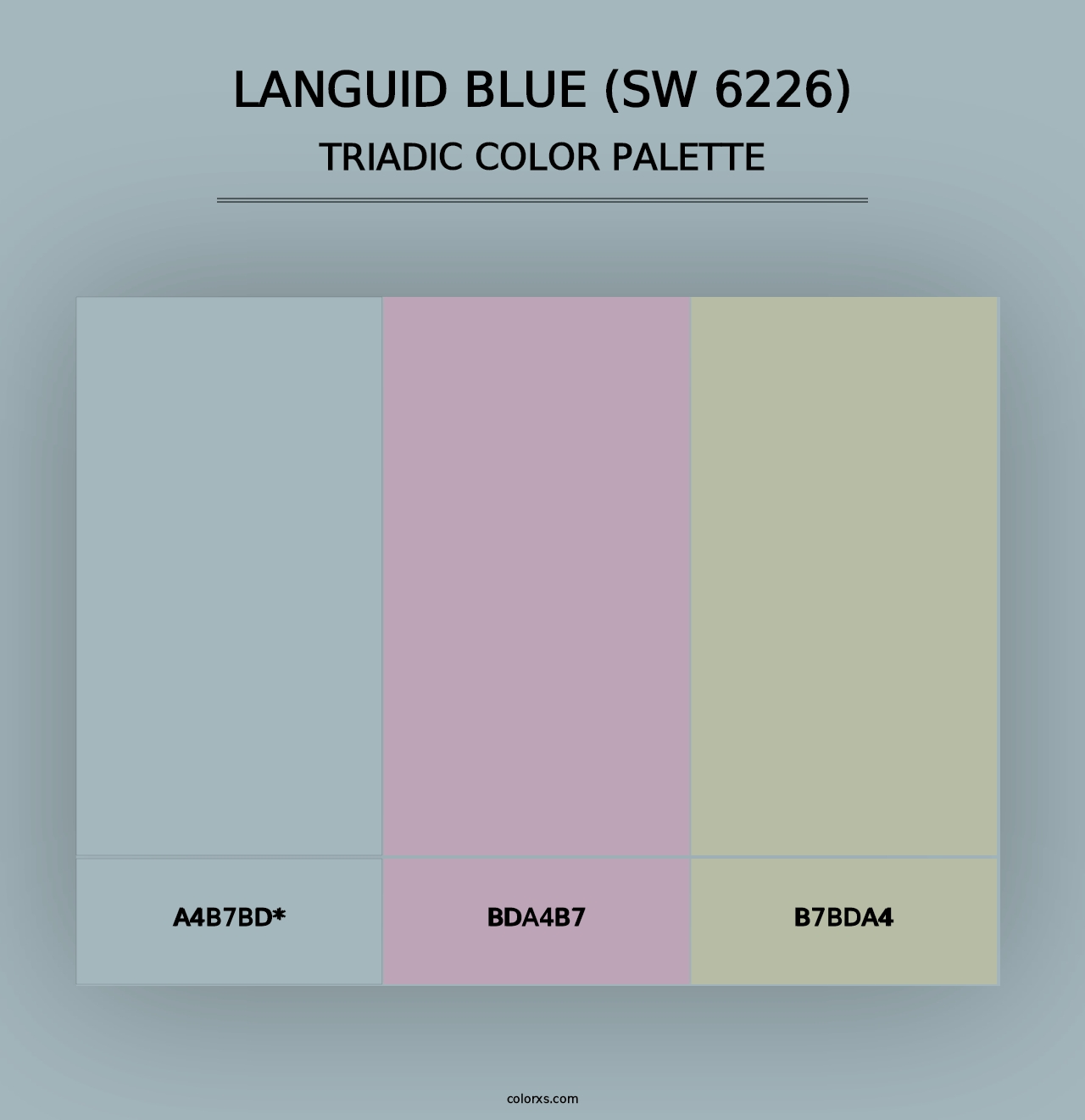 Languid Blue (SW 6226) - Triadic Color Palette