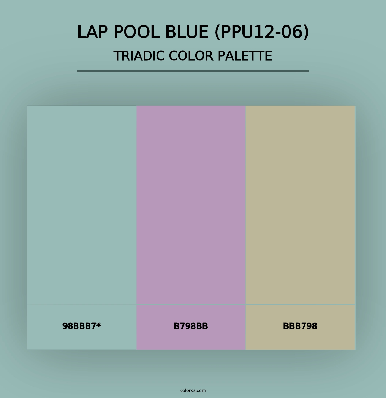 Lap Pool Blue (PPU12-06) - Triadic Color Palette