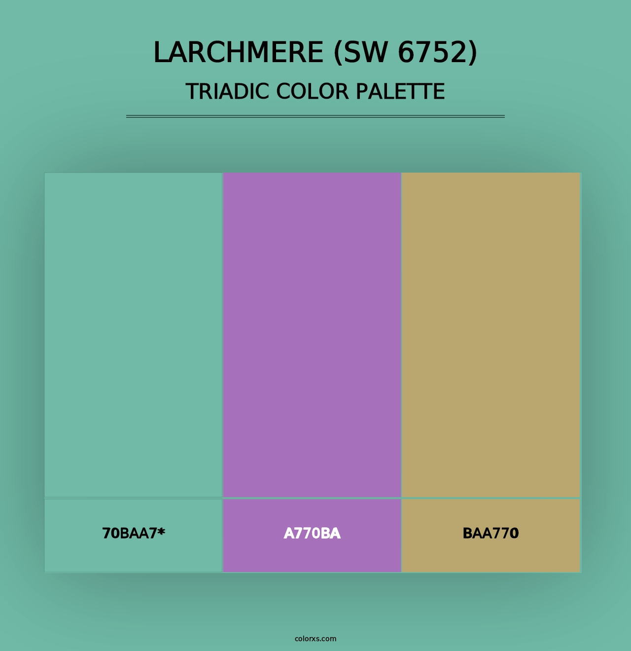 Larchmere (SW 6752) - Triadic Color Palette