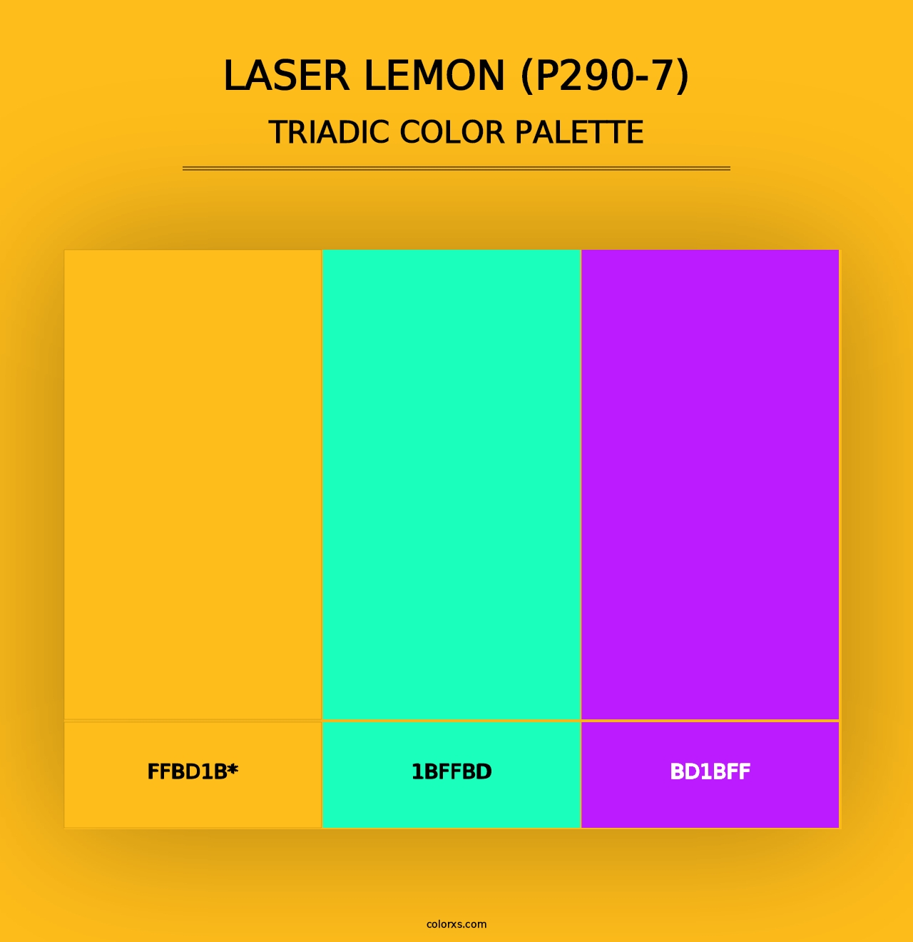 Laser Lemon (P290-7) - Triadic Color Palette