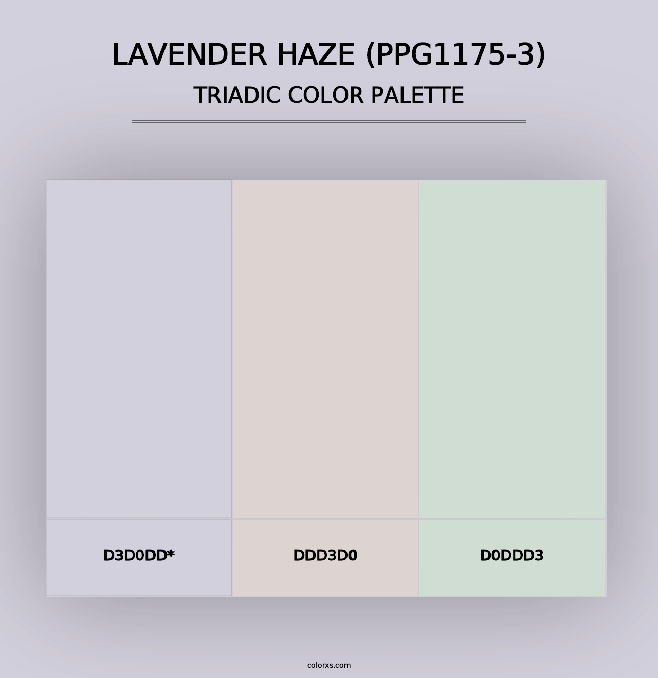 Lavender Haze (PPG1175-3) - Triadic Color Palette