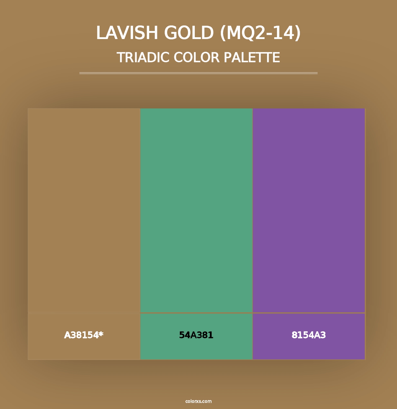 Lavish Gold (MQ2-14) - Triadic Color Palette