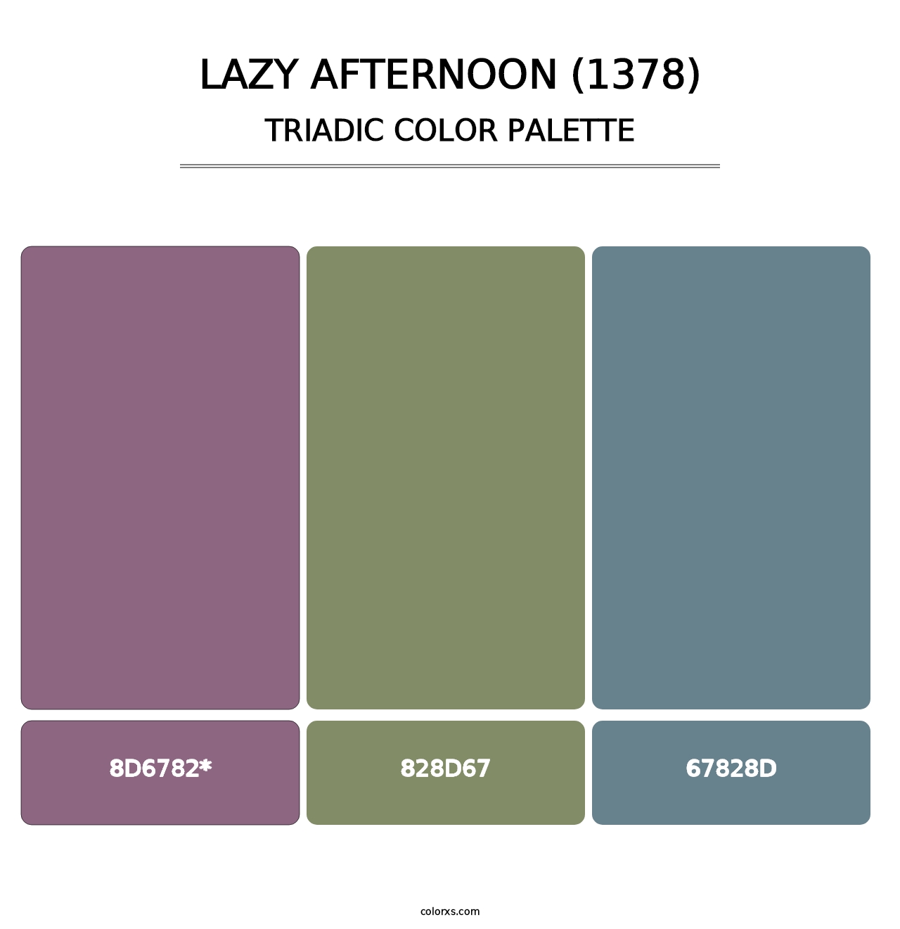 Lazy Afternoon (1378) - Triadic Color Palette