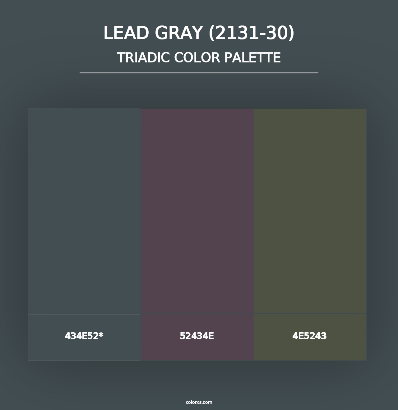 Lead Gray (2131-30) - Triadic Color Palette