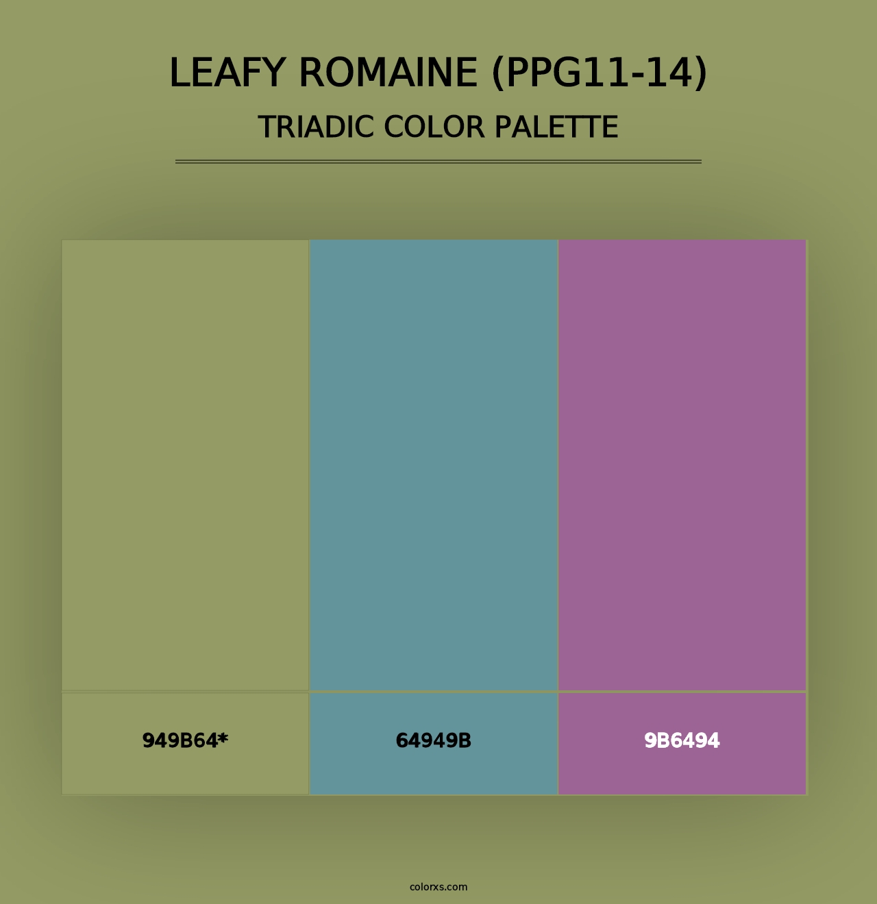 Leafy Romaine (PPG11-14) - Triadic Color Palette