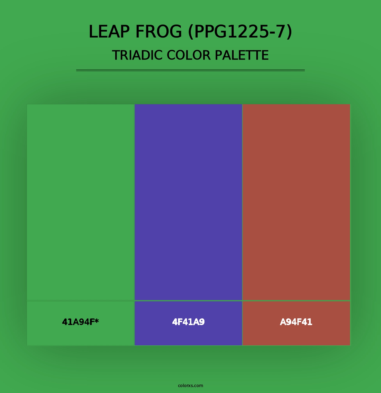 Leap Frog (PPG1225-7) - Triadic Color Palette