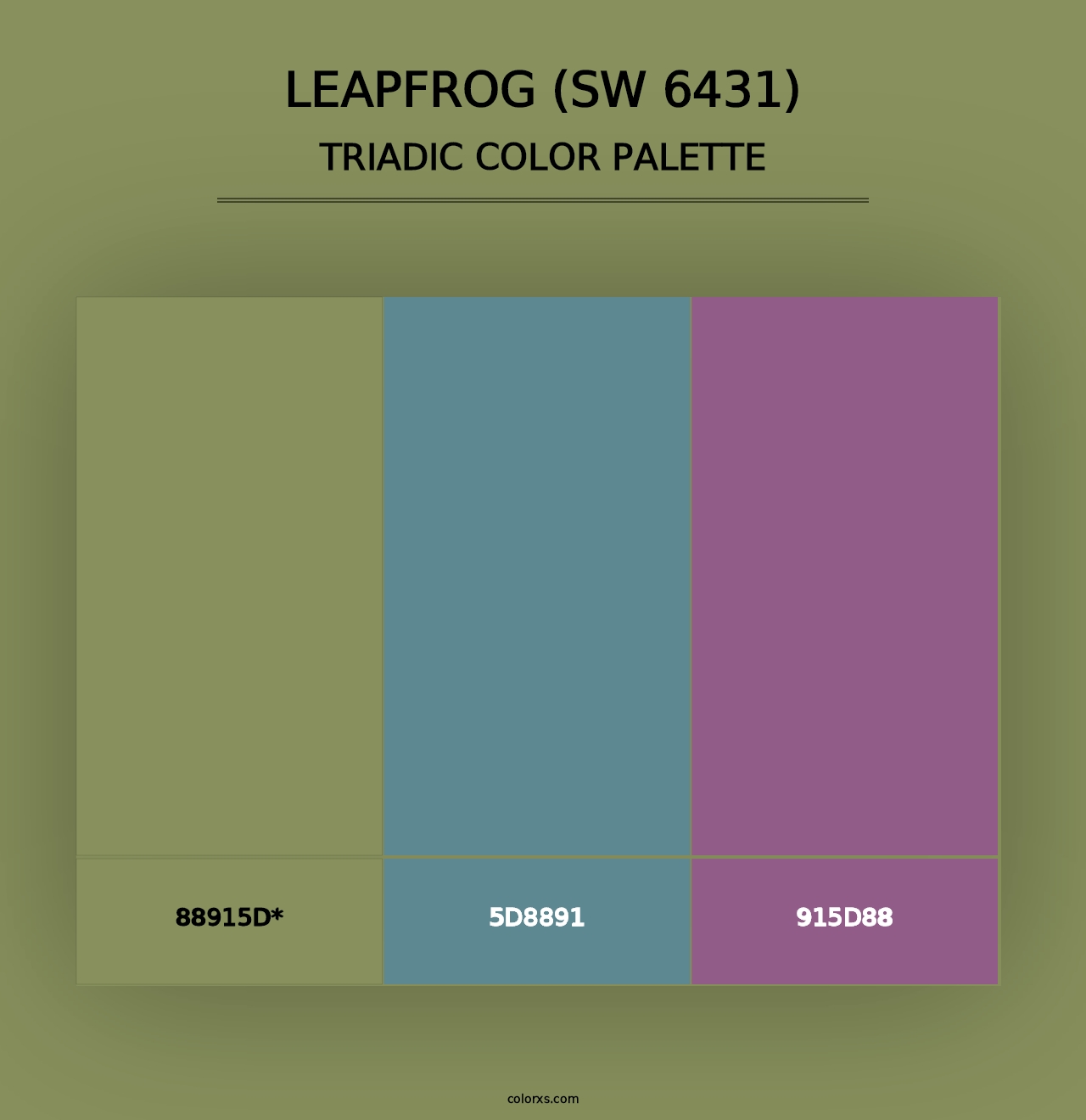 Leapfrog (SW 6431) - Triadic Color Palette