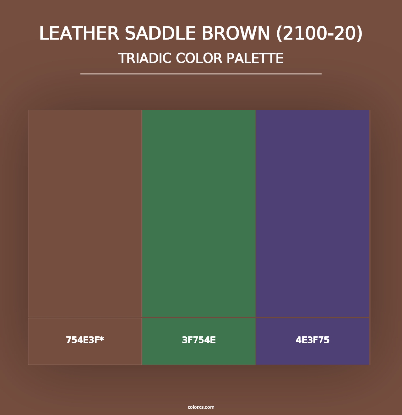 Leather Saddle Brown (2100-20) - Triadic Color Palette