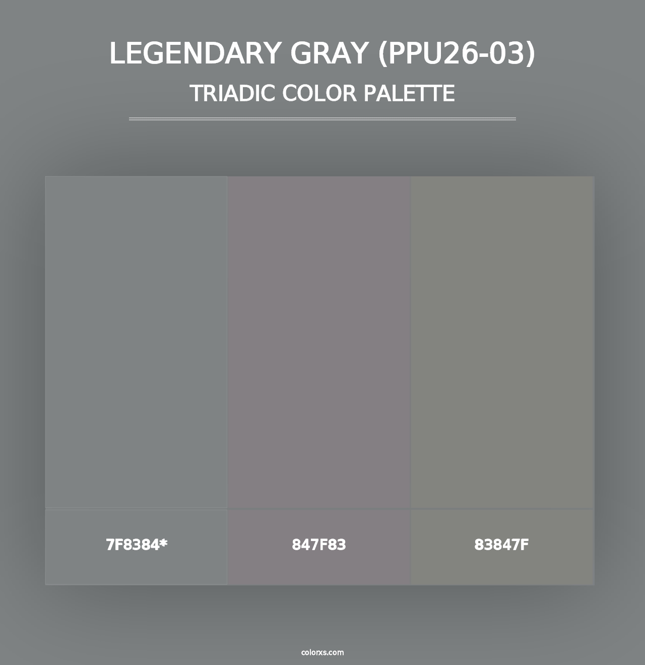 Legendary Gray (PPU26-03) - Triadic Color Palette