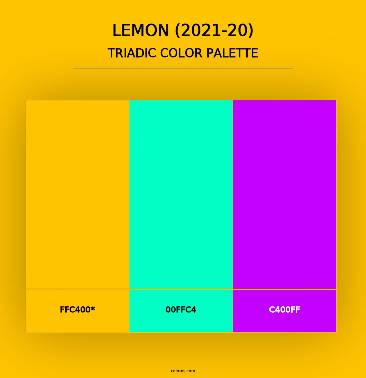 Lemon (2021-20) - Triadic Color Palette