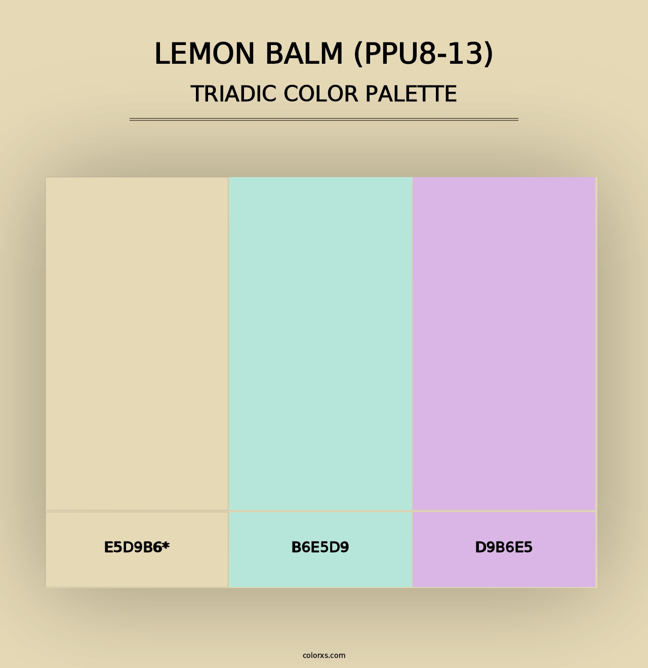 Lemon Balm (PPU8-13) - Triadic Color Palette